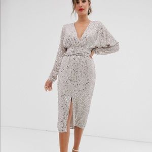 ASOS midi dress with scattered sequins size 8